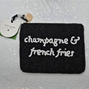 Kate Spade x Target Black & White Beaded Clutch Champagne & French Fries